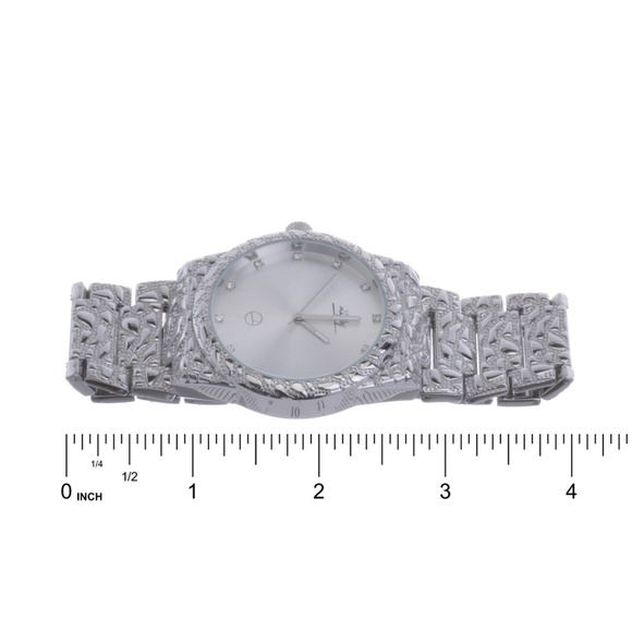 Mens 14K White Gold PT Iced Out Watch and Bracelet - Picture 5 of 5
